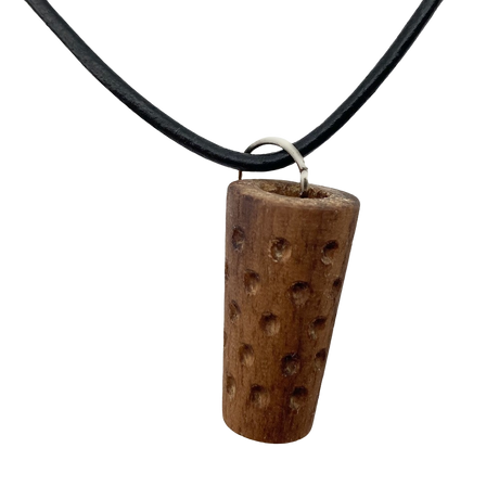 Dubbeglas Kette - Anhänger aus Holz