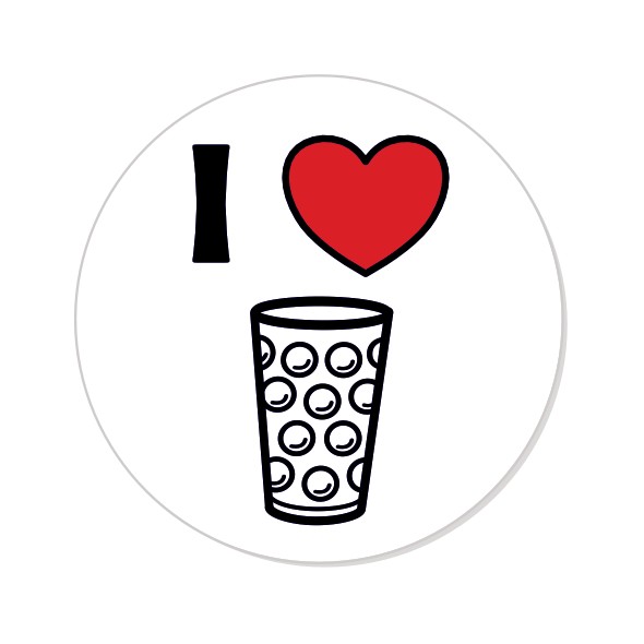 I love Dubbeglas Button Ø 25 mm