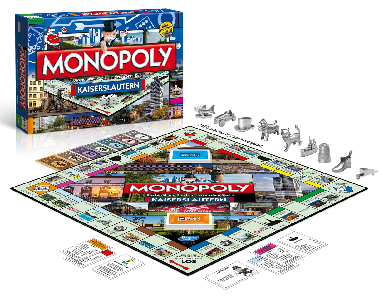 Monopoly Kaiserslautern, Spielfiguren und Spielbrett