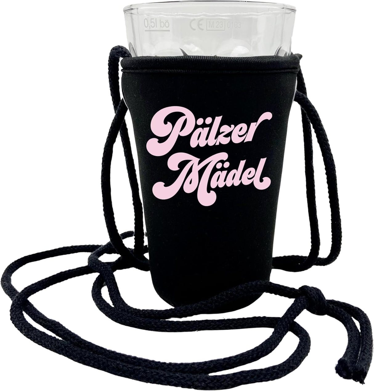 Pälzer Mädel Dubbeglashalter - schwarz und rosa